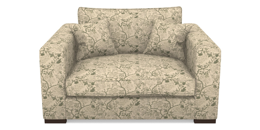 Product photograph of Stourhead Snuggler In Rhs Collection - Gertrude Jekyll Linen Cotton Blend - Green from Sofas and Stuff Limited