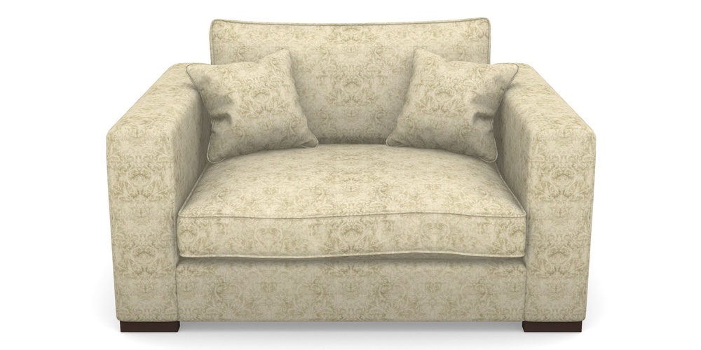 Product photograph of Stourhead Snuggler In Grace Linen - Olive from Sofas and Stuff Limited