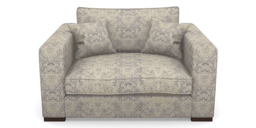 Product photograph of Stourhead Snuggler In Grace Linen - Sapphire from Sofas and Stuff Limited