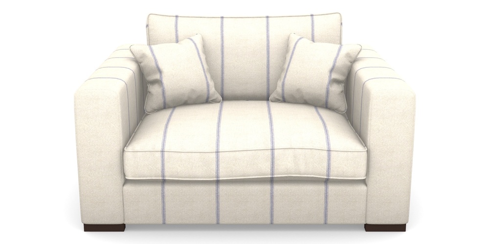 Product photograph of Stourhead Snuggler In Grain Sack Stripe - Blue from Sofas and Stuff Limited