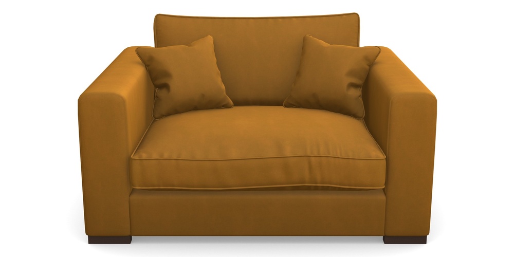 Product photograph of Stourhead Snuggler In House Clever Velvet - Ochre from Sofas and Stuff Limited