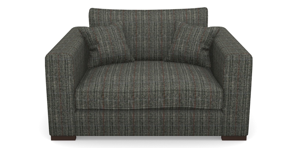 Product photograph of Stourhead Snuggler In Harris Tweed House - Harris Tweed House Grey from Sofas and Stuff Limited