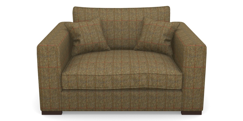 Product photograph of Stourhead Snuggler In Harris Tweed House - Harris Tweed House Green from Sofas and Stuff Limited