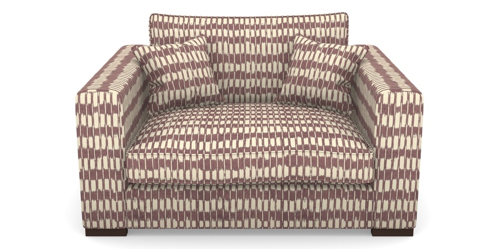 Product photograph of Stourhead Snuggler In V A Brompton Collection - Ikat - Cacao from Sofas and Stuff Limited