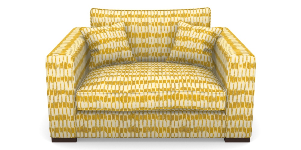 Product photograph of Stourhead Snuggler In V A Brompton Collection - Ikat - Corn from Sofas and Stuff Limited