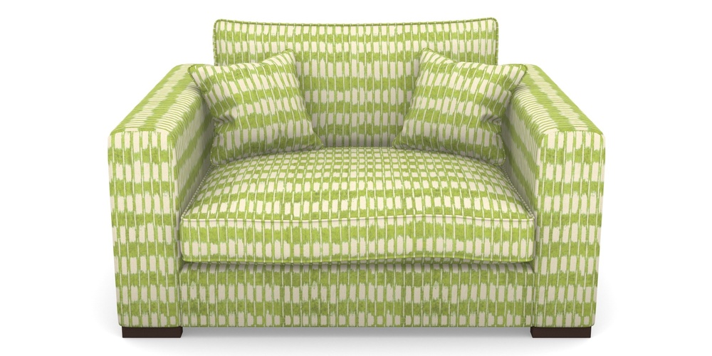 Product photograph of Stourhead Snuggler In V A Brompton Collection - Ikat - Lime from Sofas and Stuff Limited