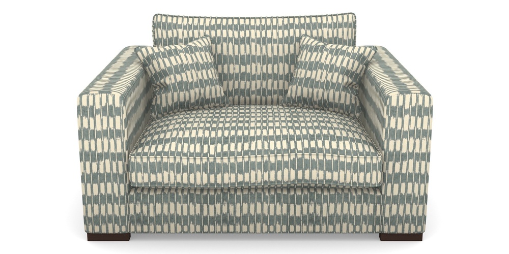 Product photograph of Stourhead Snuggler In V A Brompton Collection - Ikat - Pebble from Sofas and Stuff Limited