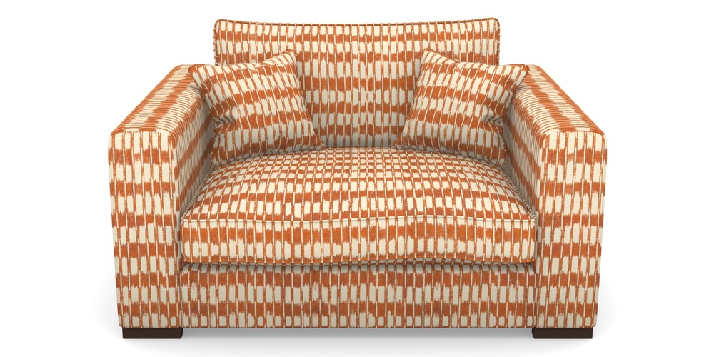 Product photograph of Stourhead Snuggler In V A Brompton Collection - Ikat - Terracotta from Sofas and Stuff Limited