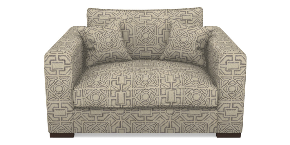 Product photograph of Stourhead Snuggler In Rhs Collection - Large Knot Garden Linen - Grey from Sofas and Stuff Limited