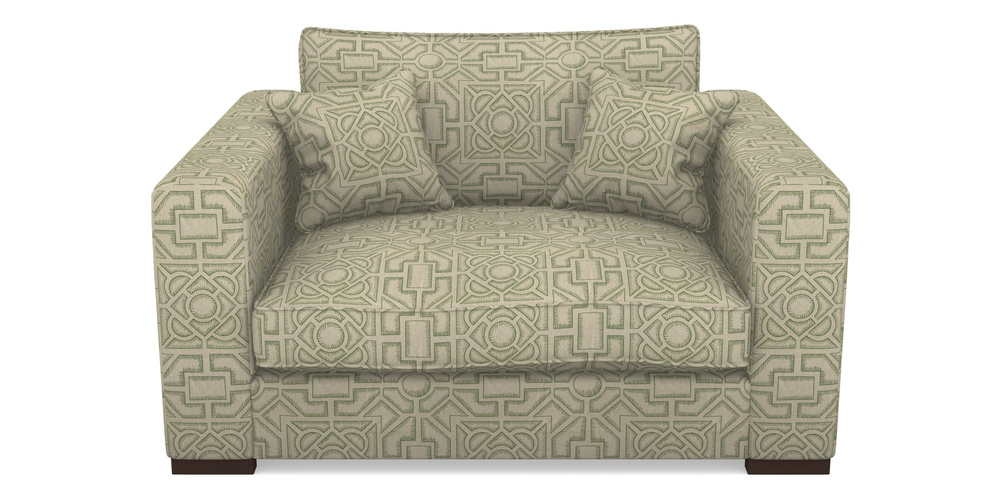 Product photograph of Stourhead Snuggler In Rhs Collection - Large Knot Garden Linen - Green from Sofas and Stuff Limited