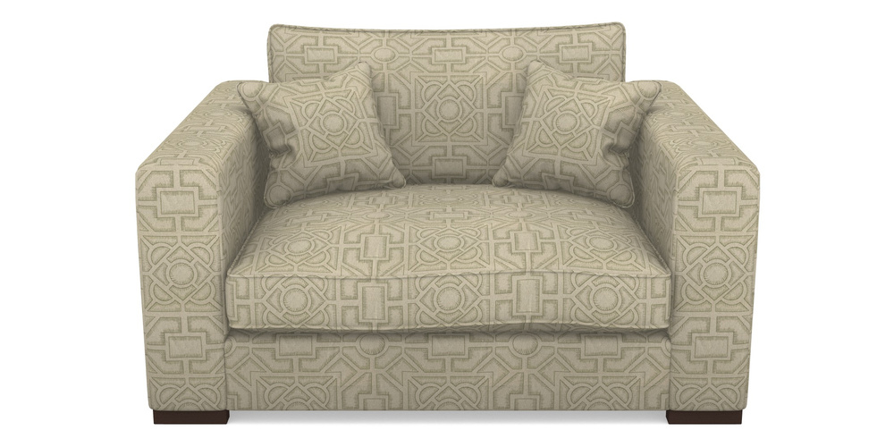 Product photograph of Stourhead Snuggler In Rhs Collection - Large Knot Garden Linen - Pistachio from Sofas and Stuff Limited