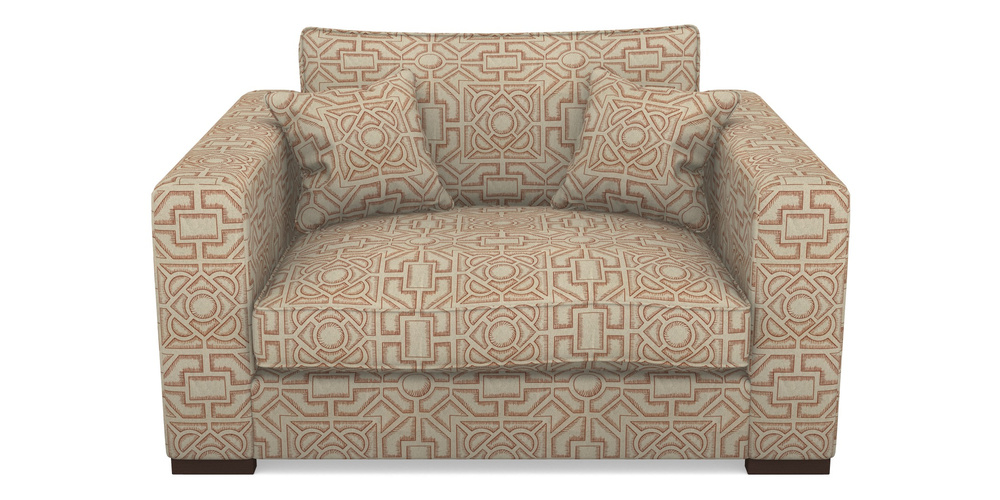 Product photograph of Stourhead Snuggler In Rhs Collection - Large Knot Garden Linen - Terracotta from Sofas and Stuff Limited