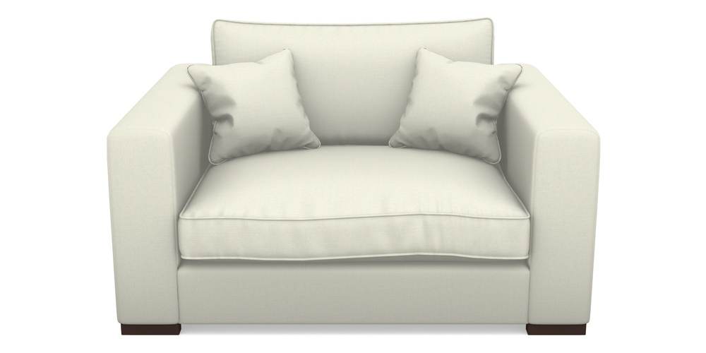 Product photograph of Stourhead Snuggler In Plain Linen Cotton - Meringue from Sofas and Stuff Limited