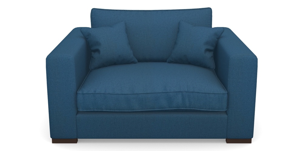 Product photograph of Stourhead Snuggler In Plain Linen Cotton - Royal Blue from Sofas and Stuff Limited