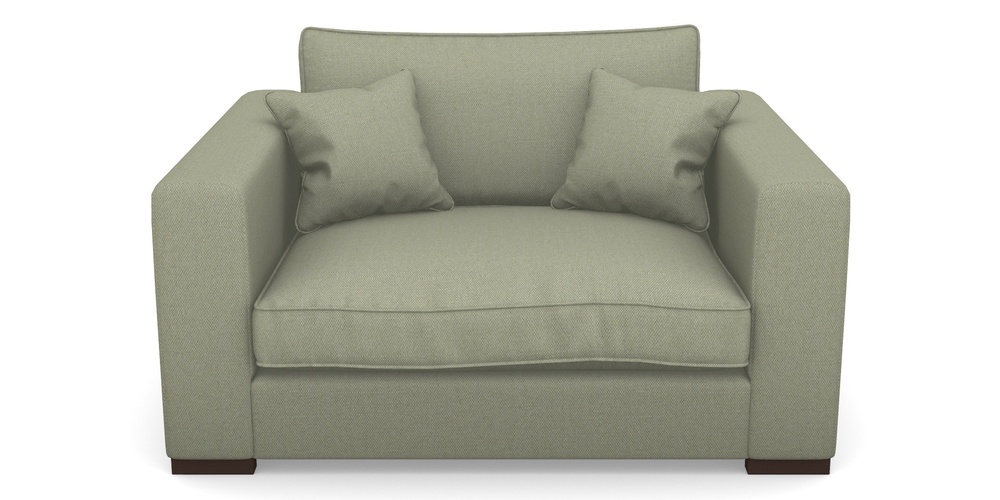 Product photograph of Stourhead Snuggler In Plain Linen Cotton - Sage from Sofas and Stuff Limited