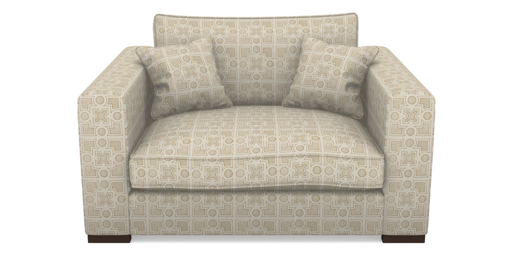 Product photograph of Stourhead Snuggler In Rhs Collection - Small Knot Garden Cotton Weave - Gold from Sofas and Stuff Limited