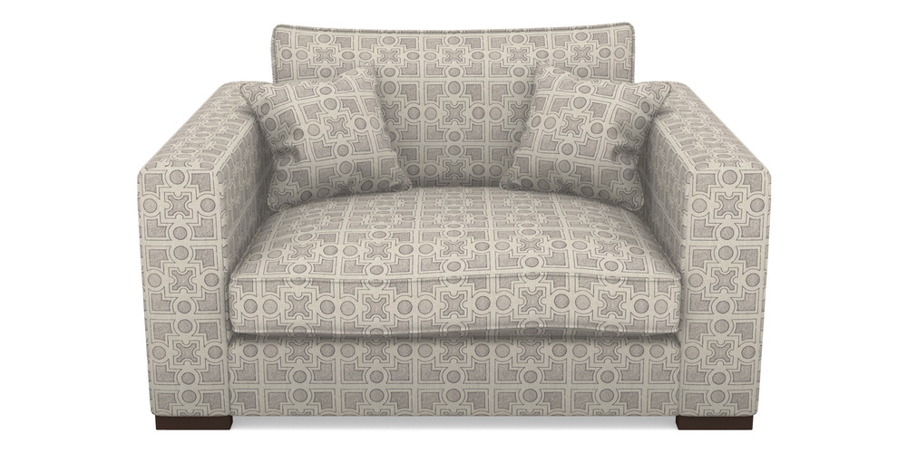 Product photograph of Stourhead Snuggler In Rhs Collection - Small Knot Garden Cotton Weave - Grey from Sofas and Stuff Limited