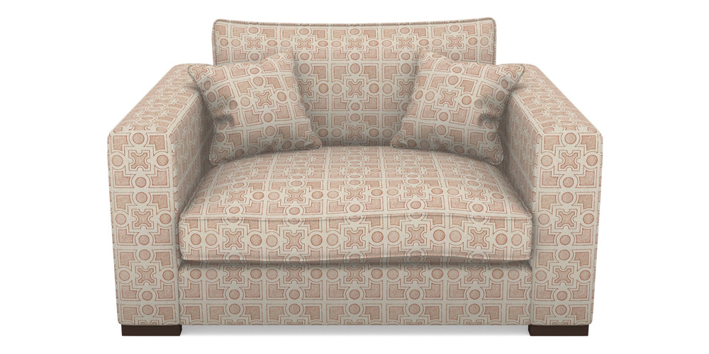 Product photograph of Stourhead Snuggler In Rhs Collection - Small Knot Garden Cotton Weave - Terracotta from Sofas and Stuff Limited