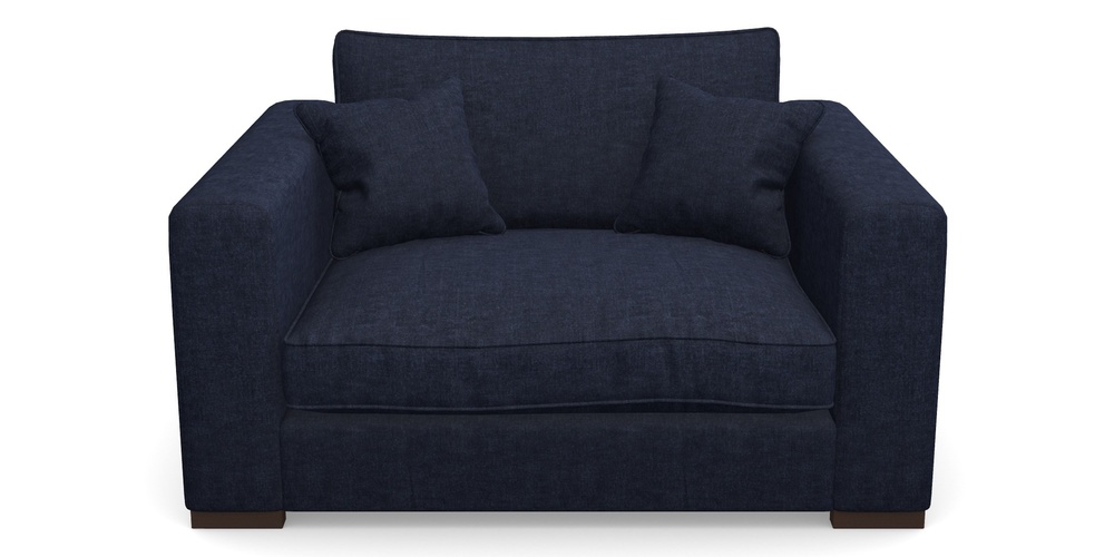 Product photograph of Stourhead Snuggler In Super Soft Velvet - Navy from Sofas and Stuff Limited