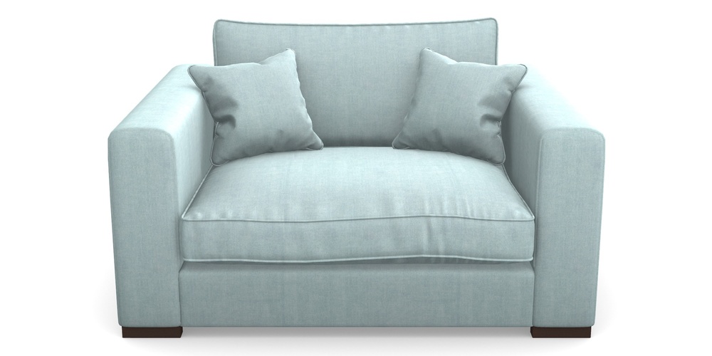 Product photograph of Stourhead Snuggler In Super Soft Velvet - Sky from Sofas and Stuff Limited