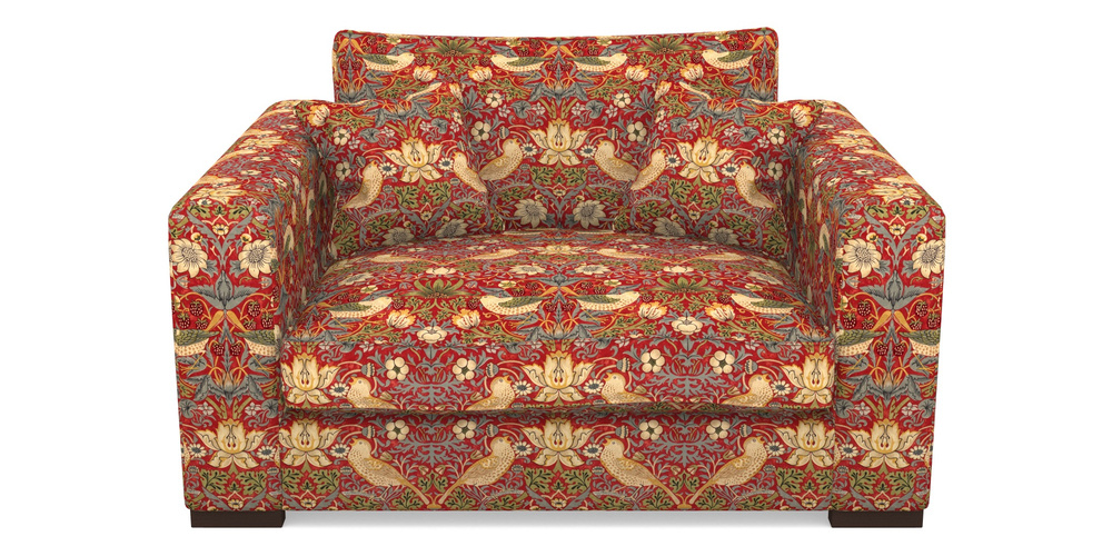 Product photograph of Stourhead Snuggler In William Morris Collection - Strawberry Thief - Crimson Slate from Sofas and Stuff Limited