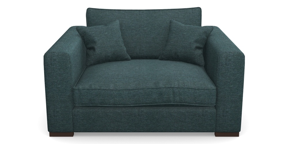 Product photograph of Stourhead Snuggler In Textured Velvet - Atlantic from Sofas and Stuff Limited