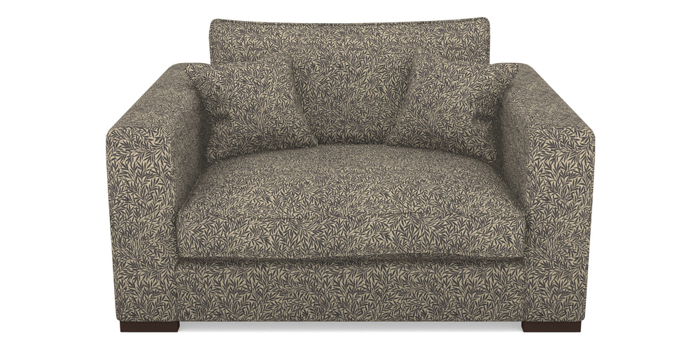 Product photograph of Stourhead Snuggler In V A Drawn From Nature Collection - Willow - Navy from Sofas and Stuff Limited