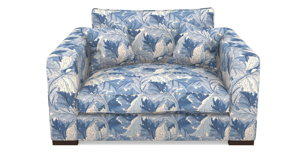 Product photograph of Stourhead Snuggler In William Morris Collection - Acanthus - Woad from Sofas and Stuff Limited