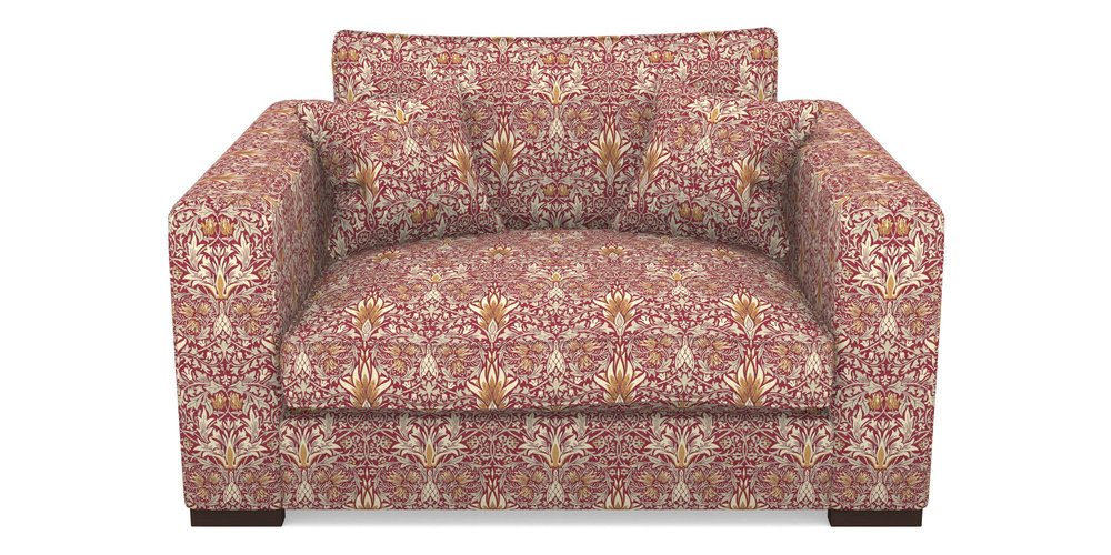 Product photograph of Stourhead Snuggler In William Morris Collection - Snakeshead - Claret Gold from Sofas and Stuff Limited