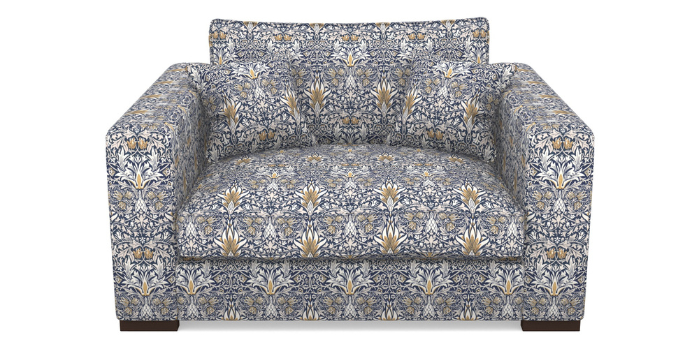 Product photograph of Stourhead Snuggler In William Morris Collection - Snakeshead - Indigo Hemp from Sofas and Stuff Limited