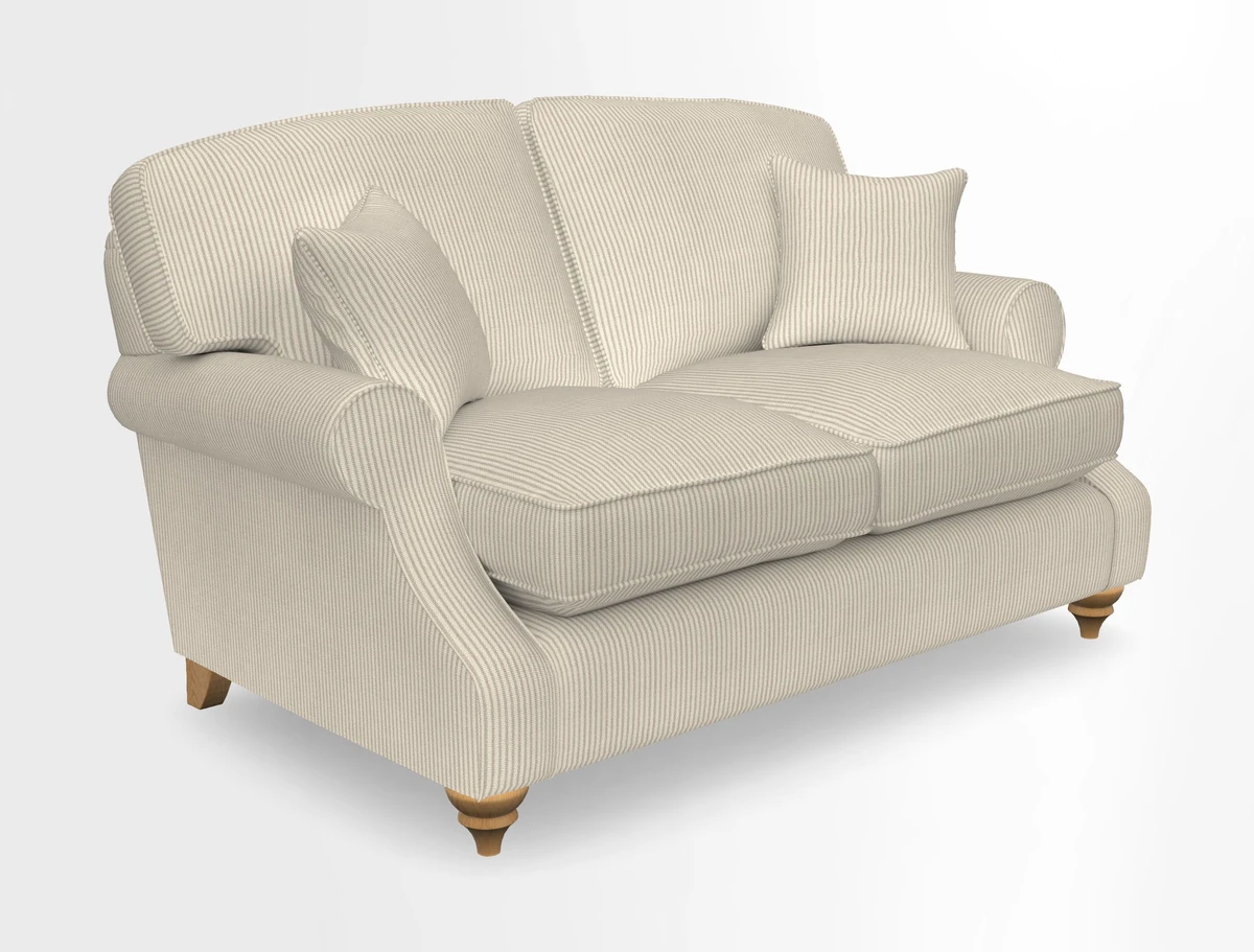 St Mawes 3 Seater Sofa in RHS Collection Gertrude Jekyll Trailing Vine Green-With-Scatters in Linwood Omega Velvet Hunter Green