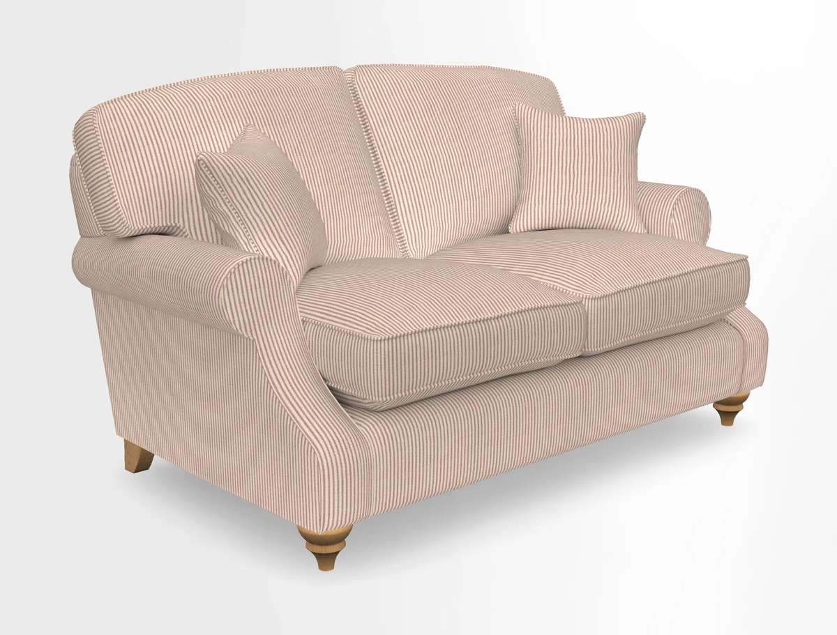 St Mawes 3 Seater Sofa in RHS Collection Gertrude Jekyll Trailing Vine Green-With-Scatters in Linwood Omega Velvet Hunter Green