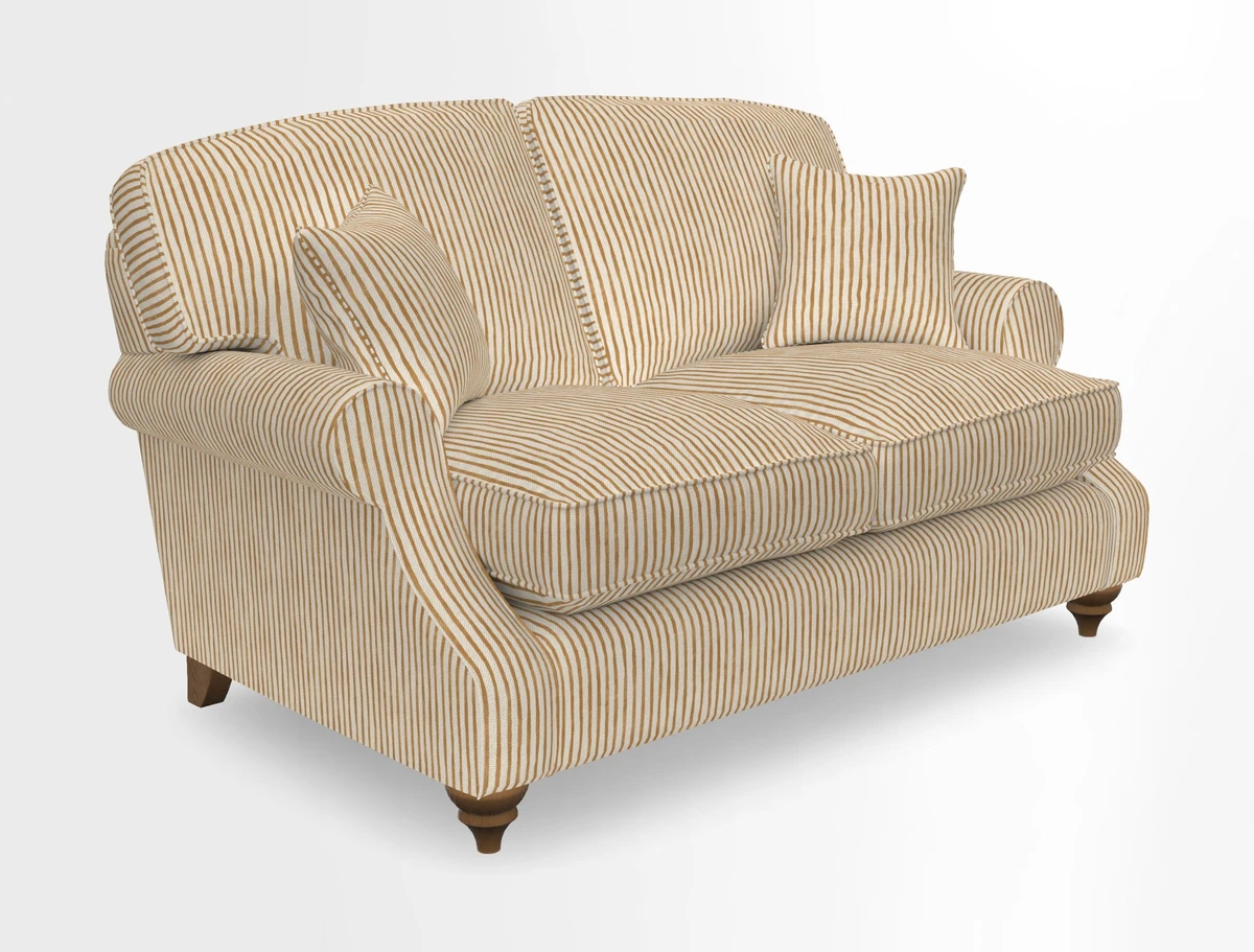 St Mawes 3 Seater Sofa in RHS Collection Gertrude Jekyll Trailing Vine Green-With-Scatters in Linwood Omega Velvet Hunter Green