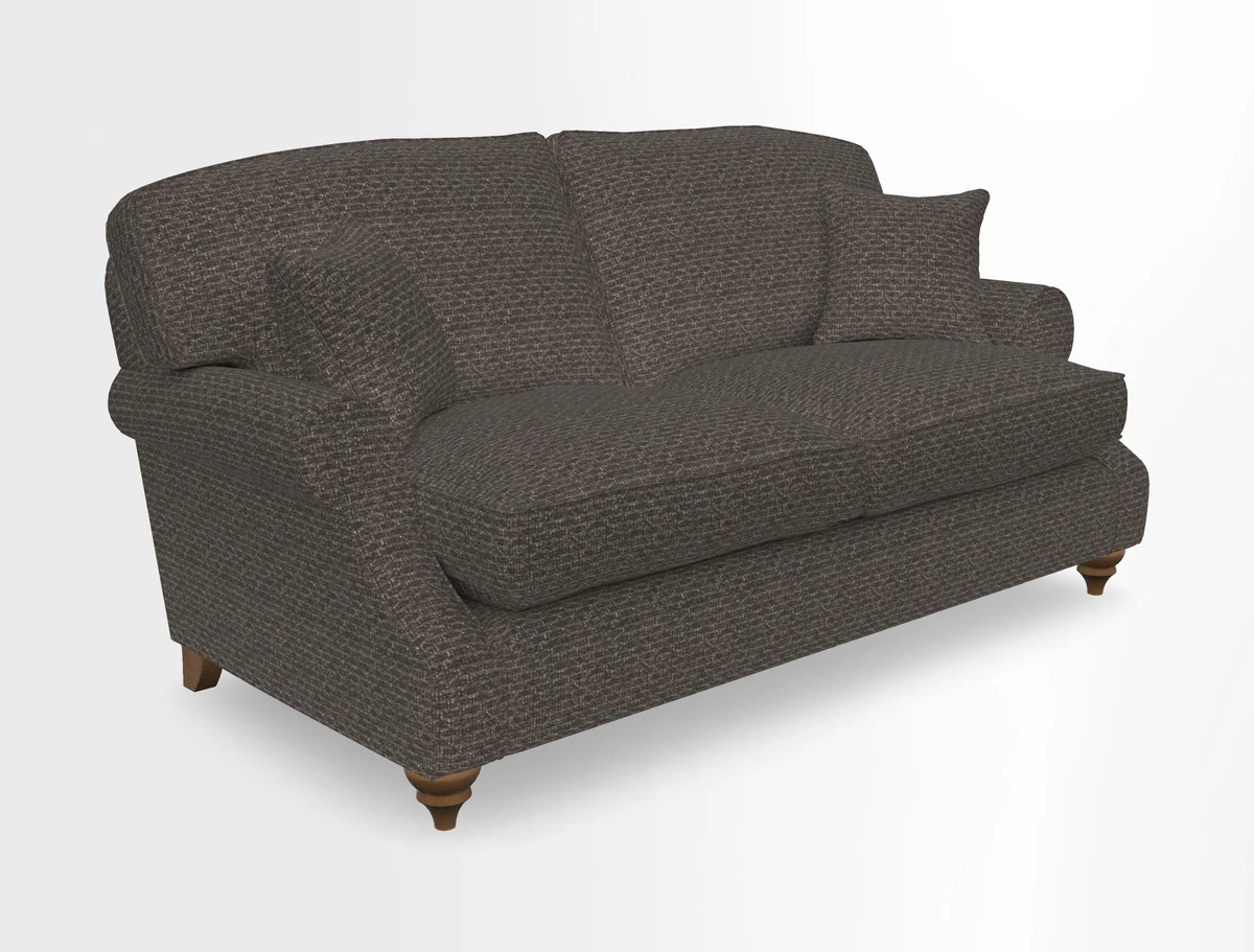St Mawes 3 Seater Sofa in RHS Collection Gertrude Jekyll Trailing Vine Green-With-Scatters in Linwood Omega Velvet Hunter Green