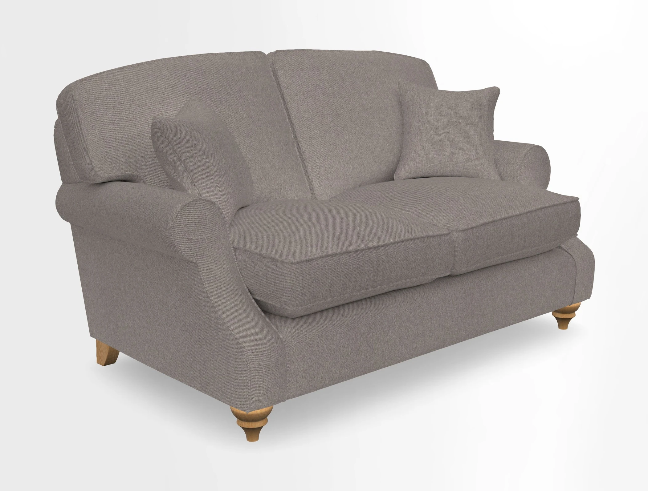 St Mawes 3 Seater Sofa in RHS Collection Gertrude Jekyll Trailing Vine Green-With-Scatters in Linwood Omega Velvet Hunter Green