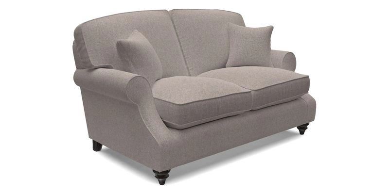 St Mawes 3 Seater Sofa in RHS Collection Gertrude Jekyll Trailing Vine Green-With-Scatters in Linwood Omega Velvet Hunter Green