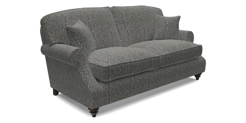 St Mawes 3 Seater Sofa in RHS Collection Gertrude Jekyll Trailing Vine Green-With-Scatters in Linwood Omega Velvet Hunter Green