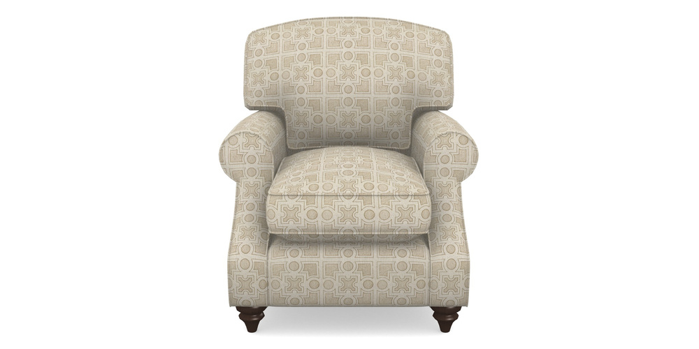 Product photograph of St Mawes Chair In Rhs Collection - Small Knot Garden Cotton Weave - Gold from Sofas and Stuff Limited