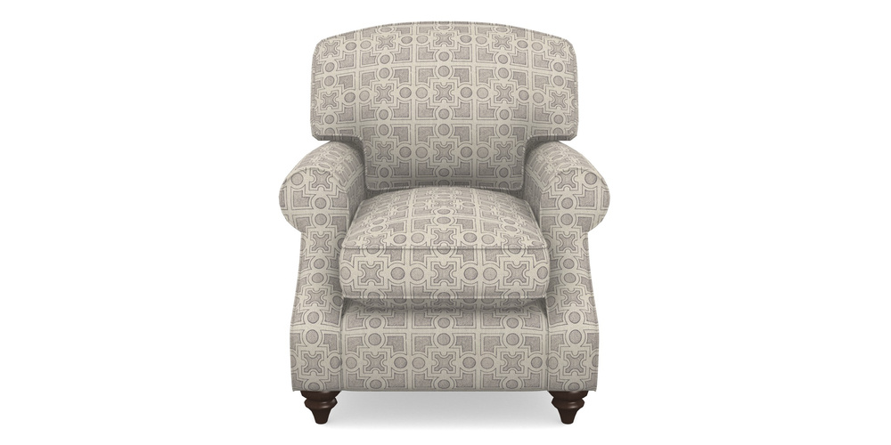 Product photograph of St Mawes Chair In Rhs Collection - Small Knot Garden Cotton Weave - Grey from Sofas and Stuff Limited