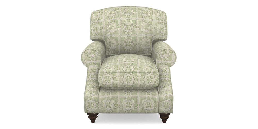 Product photograph of St Mawes Chair In Rhs Collection - Small Knot Garden Cotton Weave - Green from Sofas and Stuff Limited