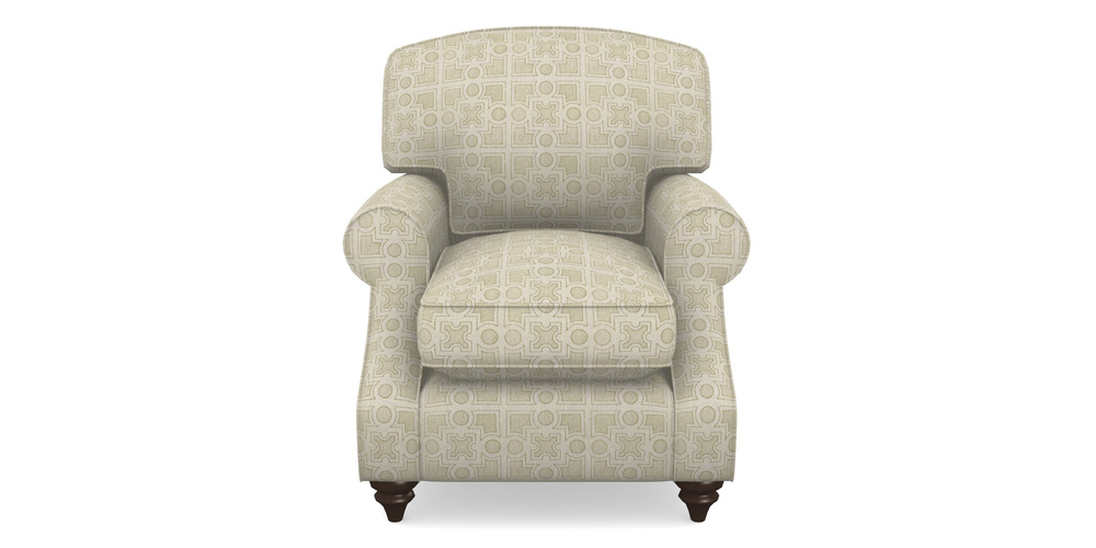 Product photograph of St Mawes Chair In Rhs Collection - Small Knot Garden Cotton Weave - Olive from Sofas and Stuff Limited