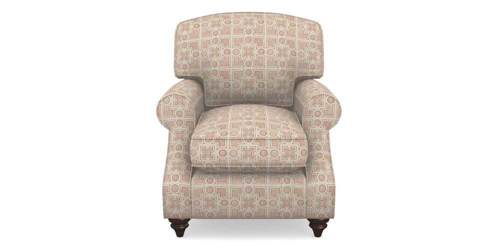 Product photograph of St Mawes Chair In Rhs Collection - Small Knot Garden Cotton Weave - Terracotta from Sofas and Stuff Limited