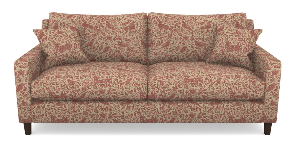 Product photograph of Stopham 3 Seater Sofa In V A Drawn From Nature - Bird And Rabbit - Red from Sofas and Stuff Limited