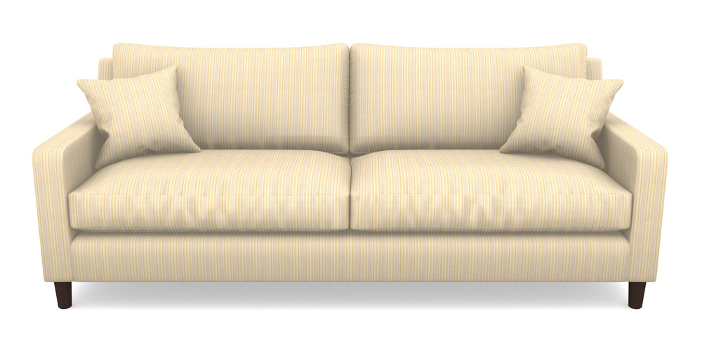 Product photograph of Stopham 4 Seater Sofa In Cloth 22 - Racing Stripes Ayr - Lemon from Sofas and Stuff Limited
