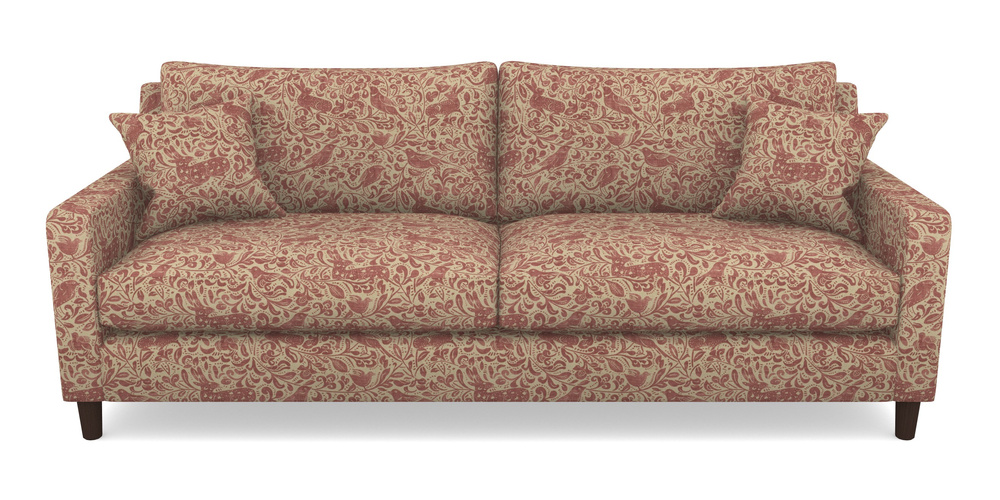 Product photograph of Stopham 4 Seater Sofa In V A Drawn From Nature - Bird And Rabbit - Red from Sofas and Stuff Limited