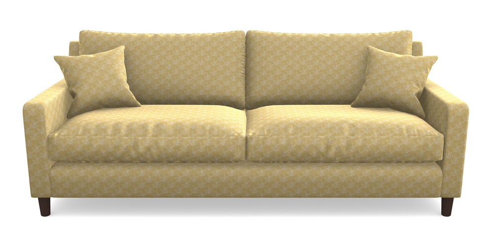 Product photograph of Stopham 4 Seater Sofa In Cloth 21 - Decorative Leaf - Canary from Sofas and Stuff Limited