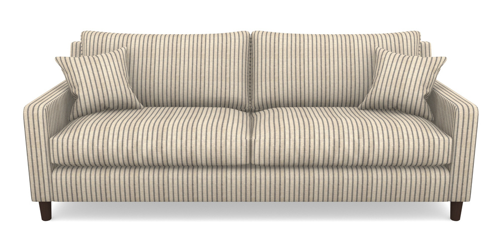 Product photograph of Stopham 4 Seater Sofa In Cloth 18 Stripes - Ticking - Bible Black from Sofas and Stuff Limited