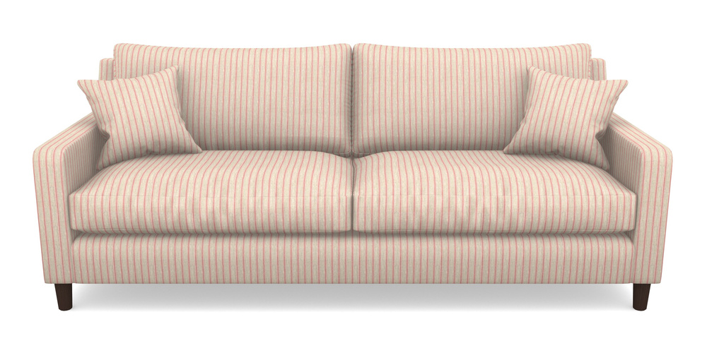 Product photograph of Stopham 4 Seater Sofa In Cloth 18 Stripes - Ticking - Cranberry from Sofas and Stuff Limited