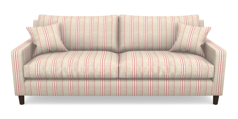 Product photograph of Stopham 4 Seater Sofa In Cloth 18 Stripes - Regimental - Cranberry from Sofas and Stuff Limited