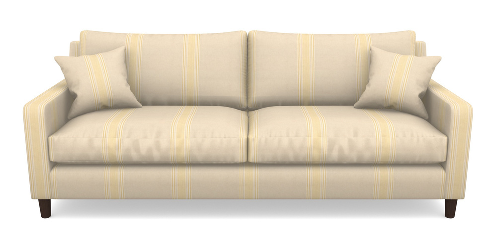 Product photograph of Stopham 4 Seater Sofa In Cloth 22 - Racing Stripes Cheltenham - Lemon from Sofas and Stuff Limited